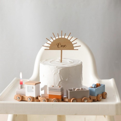 Wooden train birthday - wooden, toy