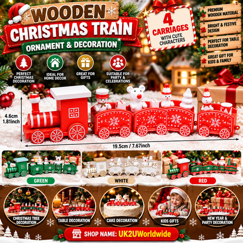 Wooden christmas train - wooden,