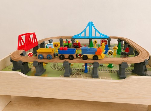 Large wooden train table - large,