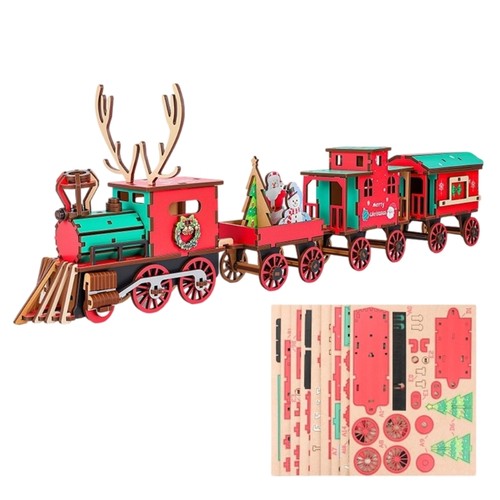Christmas wooden train - christmas,