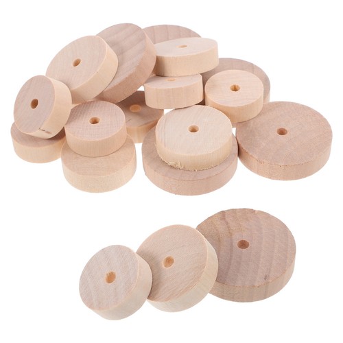 30pcs reusable wooden wheels - wooden,