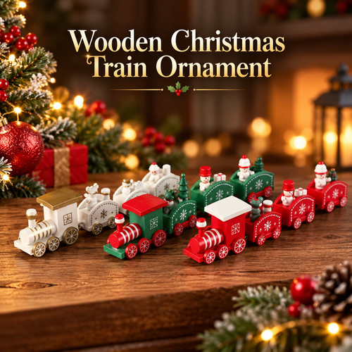 Wooden christmas train - christmas,
