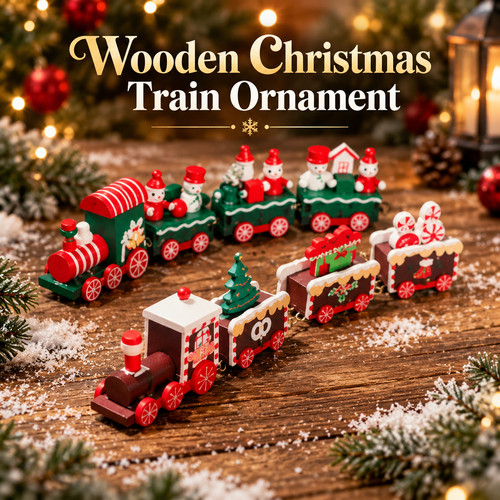 Wooden christmas train - christmas,
