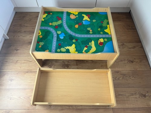 Wooden train table - table, storage