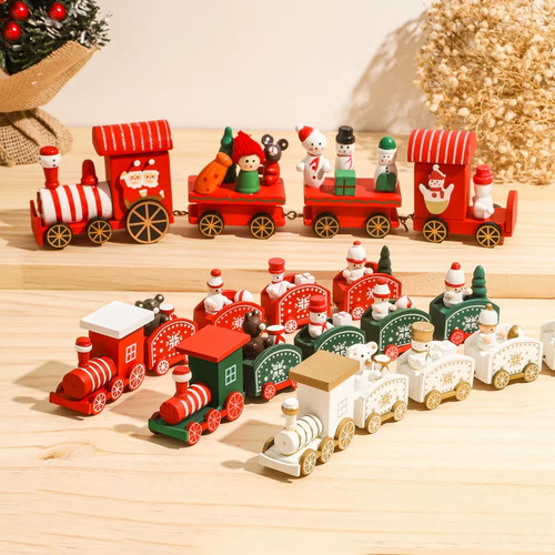 Merry christmas wooden train - wooden,