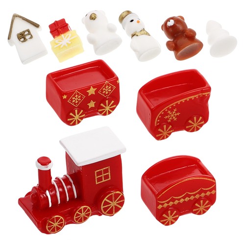 10pcs wooden style resin train - wooden,