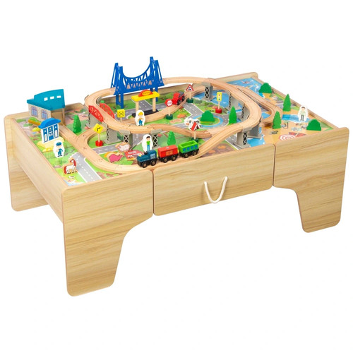 Wooden train set table - set, 80
