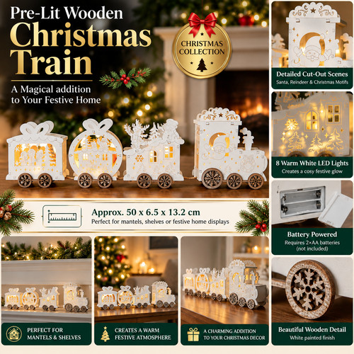 Pre lit christmas - lit, train