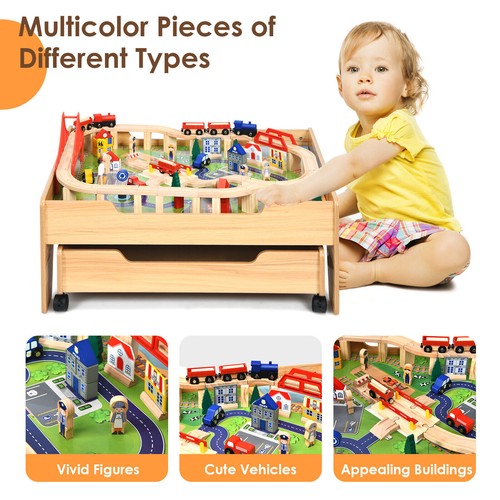 Kids wooden train track - wooden,