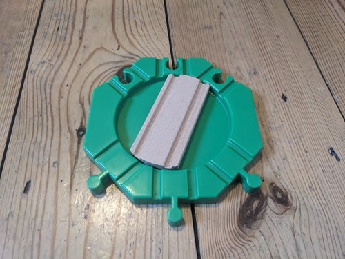 Wooden train track way turn - wooden, 6-way